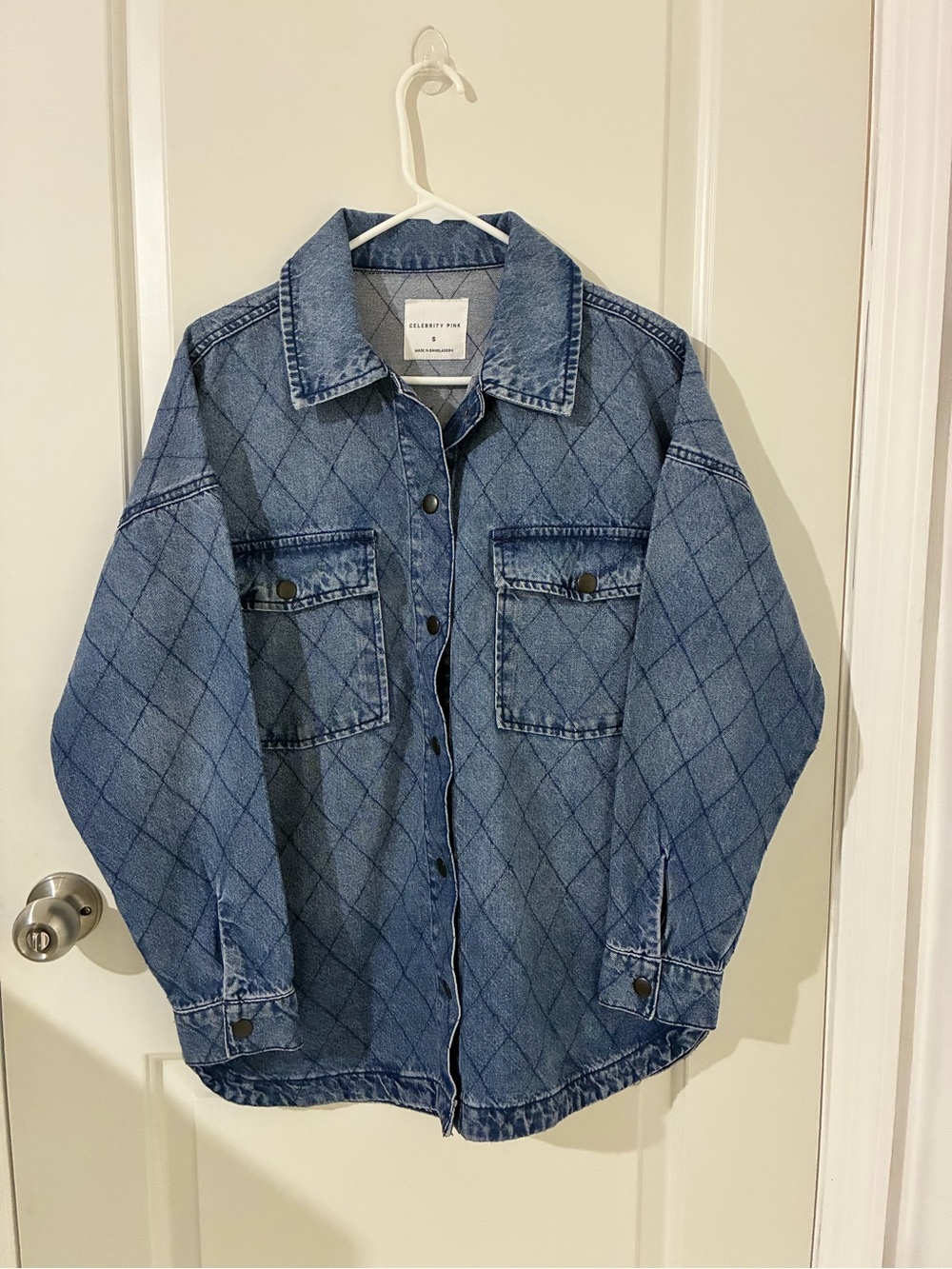 💙 Celebrity Pink Quilted Denim Shacket